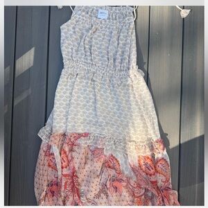 Misa Los Angeles Cream and Pink Floral Dress